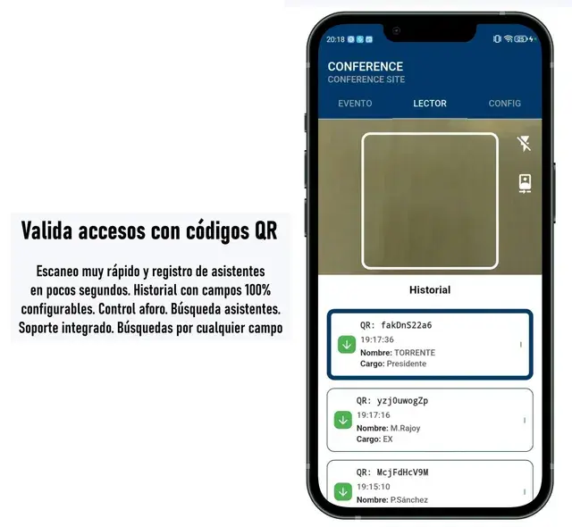 Aplicación móvil de control de accesos para entrada y salida totalmente configurable remotamente Aplicación móvil de control de accesos para entrada y salida totalmente configurable remotamente