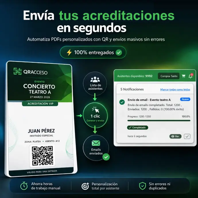 Generación y envío de acreditaciones PDF con diseño a medida Generación y envío de acreditaciones PDF con diseño a medida